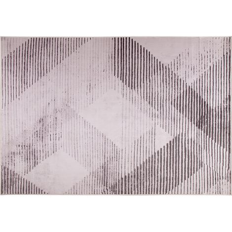 Alfombra rosa de poliéster 160 x 230 cm pelo corto patrón abstracto Kale