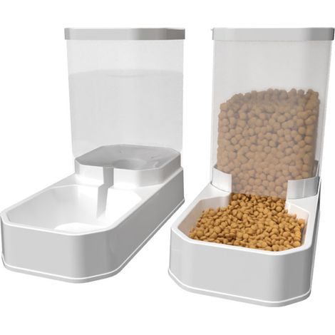 Ensemble Distributeur Automatique d’Eau et Nourriture pour Animaux, Grande Capacité