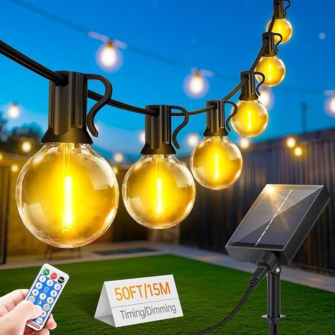 Guirlande Lumineuse Exterieure Solaire LED - 15M Guirlande Guinguette (1/5)