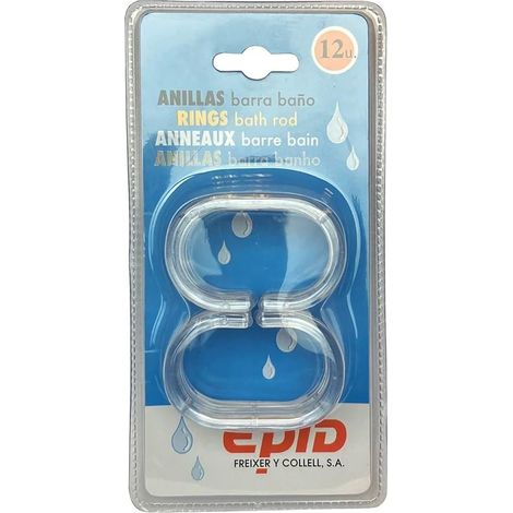 Anilla Cortina baño EPID Transparente Bolsa 12 Unidad
