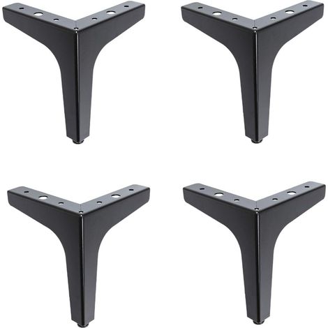 Patas modernas para muebles, patas de repuesto para muebles, 10 cm de alto, juego de 4 (negras) (1/5)