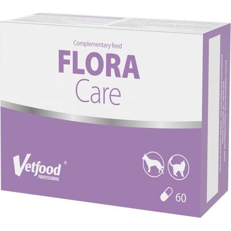 Complément alimentaire VetFood FloraCare pour chiens et chats contre la diarrhée, 60 capsules