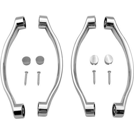 Set di 2 coppie di maniglie curve per porte doccia in plastica ABS cromata per box doccia da 140 mm (1/4)