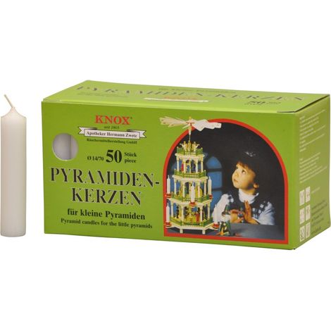 Knox Pyramidenkerzen weiß 14 x 70 mm, 50 Stück