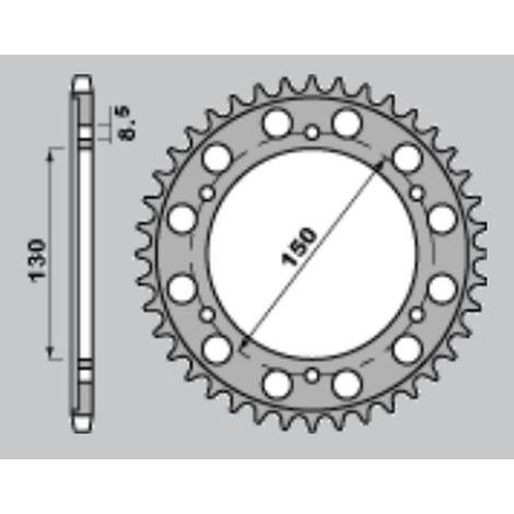 Piñón trasero PBR JTR298 de 40 dientes para Honda NS 400R VFR 400R, de acero duradero.