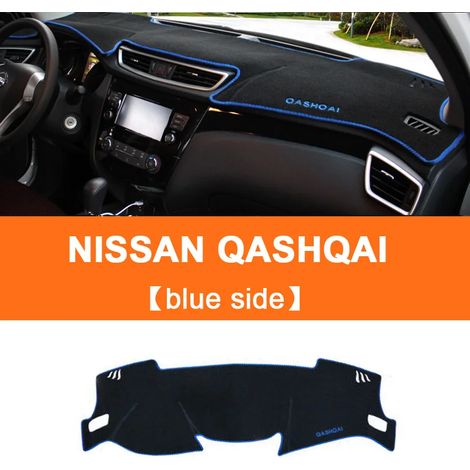 Tapis de protection pour tableau de bord (côté bleu) avec protection anti-UV, compatibles avec Nissan Qashqai J11 (2014-2022). Accessoires inclus. (1/5)