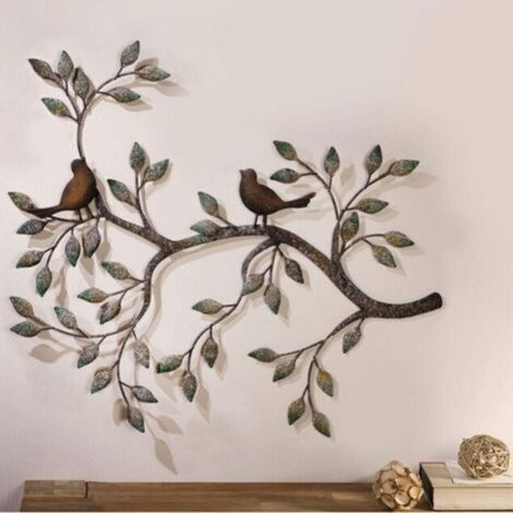 Décoration murale oiseau, décoration murale vintage en fer forgé, 58x48CM