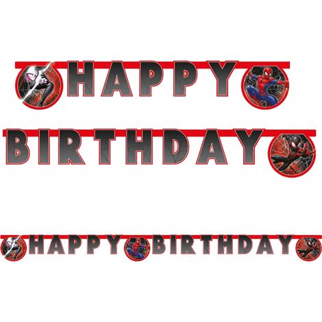 Striscione di buon compleanno SPIDERMAN Marvel Spider Compleanno 200 cm (1/3)