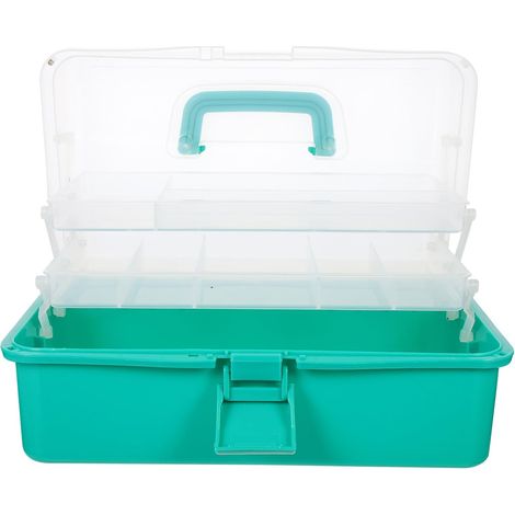 Boîte de Rangement en PP Vert pour Outils à Grosse Capacité Organisateur Multifonction Pliable Finition Lisse pour Outils Électriques et Manuels (1/5)