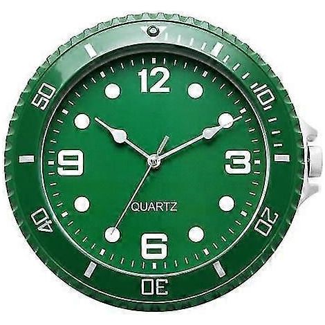 Geräuschlose Wanduhr (kein Ticken), optimale Präzision, batteriebetrieben, ideal für die Dekoration von Zuhause oder Büro (grün).