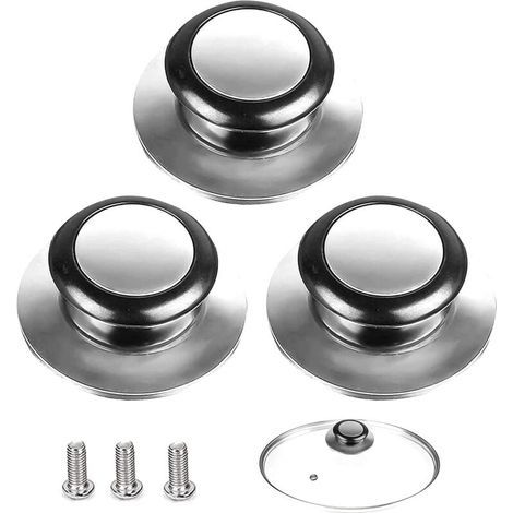 Bouton de Couvercle, 3 Pièces Poignée Couvercle Casserole, Convient Pour Poignée de Couvercle en Verre, Couvercle de Casserole en Acier Inoxydable, Pour Les Ustensiles de Cuisine (1/4)
