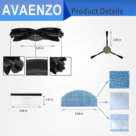 Kit d'accessoires compatible avec Tikom G8000, G8000 Pro, Honiture G20, G20 Pro, pour aspirateur robot Laresar Evol 3 (1/3)