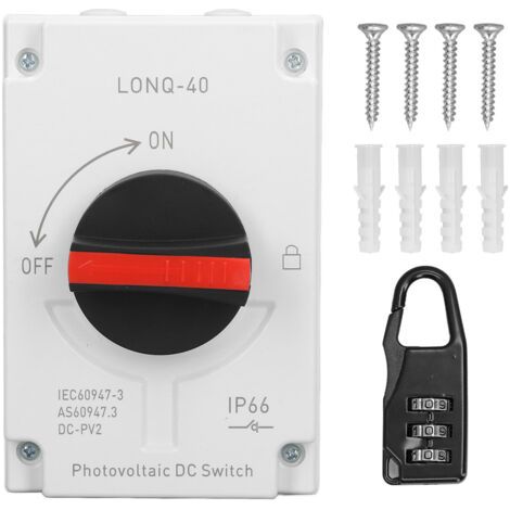Interrupteur sectionneur à courant continu solaire étanche IP66, adapté aux bateaux et aux véhicules habitables, 1200 V CC, 32 A, 4 pôles
