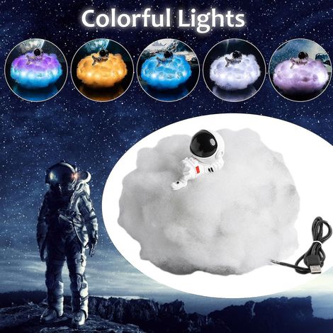 Lampe astronaute lumineuse nuage, décoration de chambre arc-en-ciel USB, cadeau d'anniversaire pour enfants, décoration intérieure