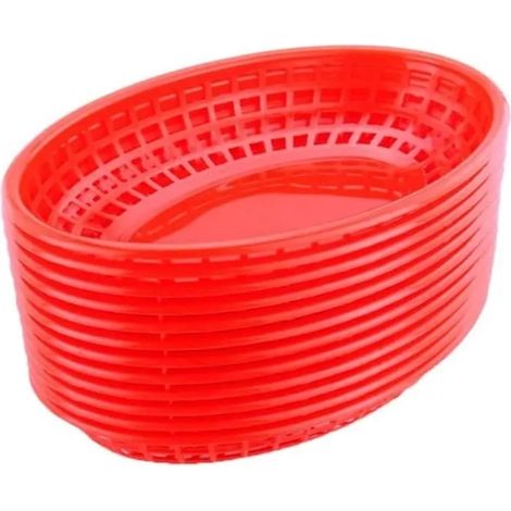 12Pcs Rapide Alimentaire Paniers De Rangement en Plastique Panier Bin Plateau De Service Alimentaire Collations Plaque (1/4)