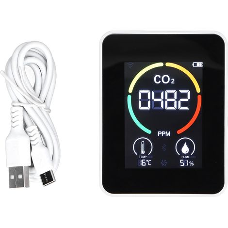 Détecteur CO2 H8 Plus ZNAZGG01 Blanc – Moniteur qualité air semi-conducteur, capteur température et humidité (1/5)