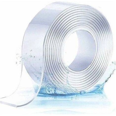 Ruban adhésif double face transparent, nano-ruban amovible sans traces, ruban antidérapant réutilisable, lavable et (1/5)