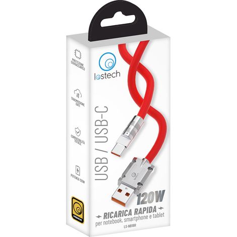 CAVETTO PER SMARTPHONE/TABLET 'CARICA RAPIDA' USB / tipo C - rosso - LOSTECH