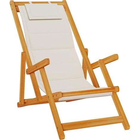 Maison Exclusive - Silla de playa plegable con reposabrazos gris