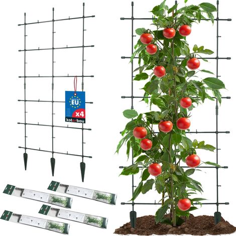 KOTARBAU® Lot de 4 Tuteur Plante Grimpante, Trellis 60 x 120 cm en PVC, Treillis pour Plantes Grimpantes, Vert (1/5)