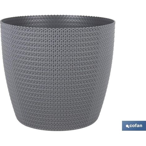 Pack de 10 pots tressés gris foncé PP 1,25 L (1/4)