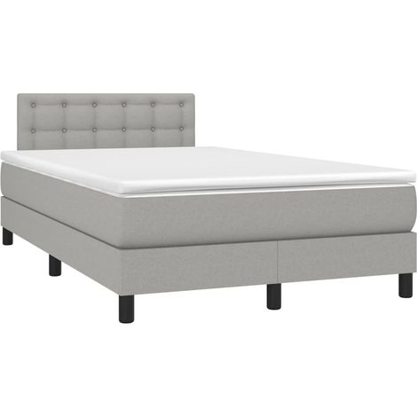 Maison Exclusive - Cama box spring con colchón tela gris claro 12 (1/5)