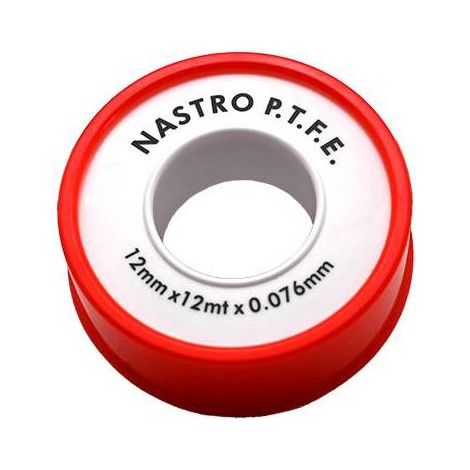 ROTOLINO NASTRO TEFLON P.T.F.E. ECONOMICO MT 12 Misura: mm 12 x 10 mt x 0,076