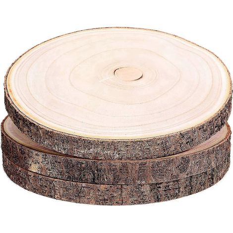 3 Stück große Holzscheiben (10-12 Zoll) für Tischdekorationen, Holzscheiben