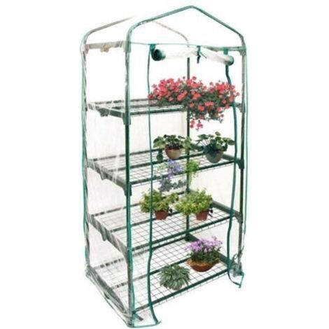 Housse de serre à 4 étages en PVC Housse de rechange pour mini serre de jardin pour intérieur ou extérieur (support en fer non inclus) (1/5)