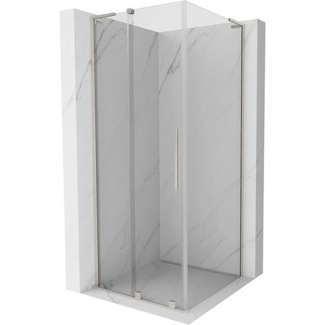 Mexen Velar L cabine de douche coulissante 110 x 110 cm, transparent, nickel brossé - 871-110-110-03-97 (1/5)
