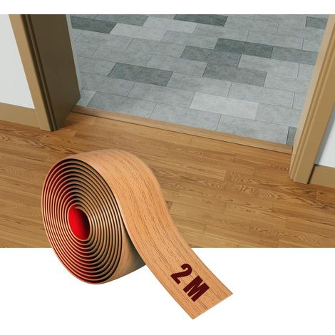 Profilé de transition épais, autocollant, pour relier les espaces du sol, seuil de tapis, carrelage (marron poire, 2 m) (1/5)