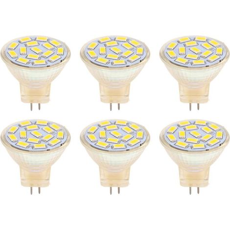 Lot De 6 Ampoules LED De Remplacement Halogène,Ampoules LED, Ampoule LED GU4 270 LM 15 LED à économie D'énergie MR11 Perles De Lampe De Piste 12 V 3 W pour éclairage De Piste Intégré(lumière Chaude) (1/5)