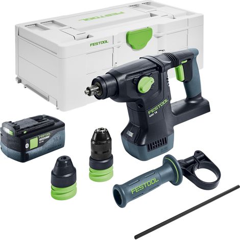 Martello combinato a batteria Festool KHC 18 EB-Basic 18 V 2,6 J SDS-Plus Brushless + 1x batteria ricaricabile 5,0 Ah + Systainer - senza caricabatterie
