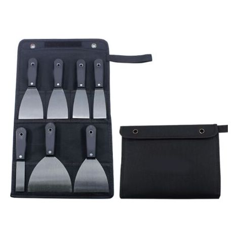 Couteau à mastic à poignée en plastique métrique en acier au carbone/sac de 7 pièces couteau de nettoyage de pelle à mastic 1 pouce à 5 pouces, grattoir à mastic mural en sac (1/2)