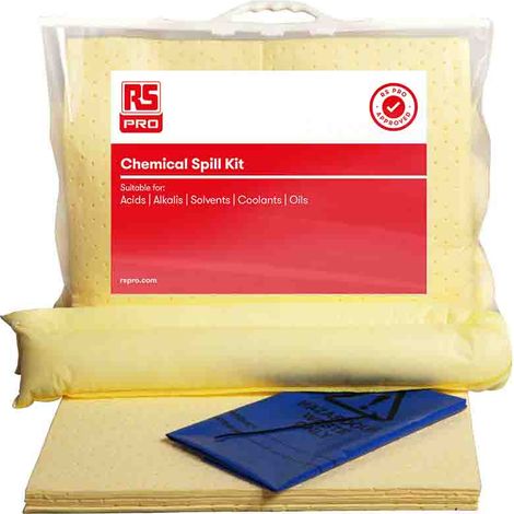 Kit de déversement contient 1 cale de 1,2 m, 1 Haz, 10 tampons pour Produit chimique ( Prix pour 1 )