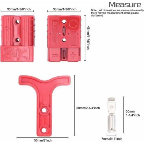 Connecteur De Batterie - 50 A - 600 V - Pour Treuil Remorque Systeme Solaire Onduleur - 4 Pièces (1/4)