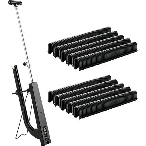 Agrafeuse pour chauffage au sol, agrafeuse pour support de tube de chauffage au sol, avec 500 aiguilles de 40 mm, utilisation à une main, pour support de tubes de 16 à 20 mm, pinces de 40 à 60 mm (1/5)