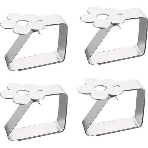 Pinces Pour Nappe - Acier Inoxydable Épais 1,5 mm - Convient Tables Épaisses Jusqu’à 2,5 cm - Extérieur Intérieur - Lot de 4