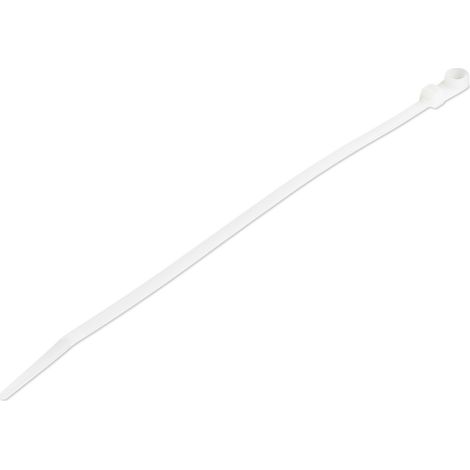 StarTech.com Colliers de Serrage avec Trous de Montage 20 cm - Largeur 4 mm - Diam. de faisceau 52 mm - Résistance 22 kg - Colliers autobloquants en Nylon 66 avec trous de vis - Homologués UL - 100 pc
