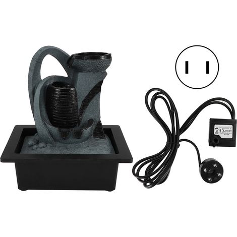 Fontaine d'intérieur décorative de table avec pompe, lumière LED pour bureau et maison, Type 8953, prise US 110V