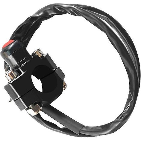 Bouton marche/arrêt/démarrage Deadman Grip en aluminium pour guidon de 22 mm, compatible avec quads et motos (noir). (1/5)