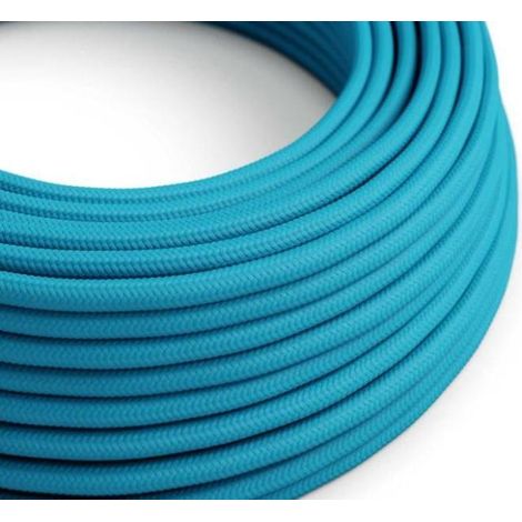 Creative-cables textilkabel blau cyan glanz rm11 2x0.75mm - xz2rm11