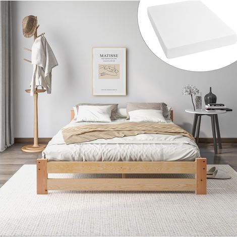 struttura letto 140x200 in legno massello naturale OKMYHOME (1/5)