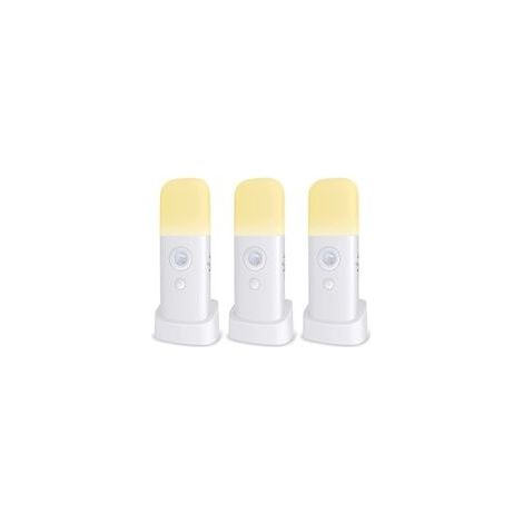 Veilleuse Enfant, Lampe Détecteur de Mouvement, Luminosité Ajustable,Portable, Rechargeable, pour chambre à coucher, chambre d'enfant, et salon (3-PACK) (1/3)