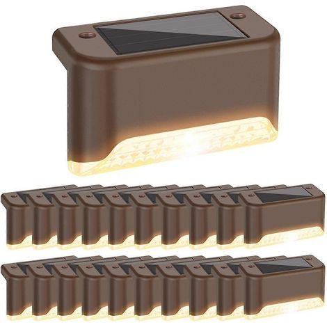 Solar-Terrassenleuchten, wasserdichte LED-Solarleuchten für Außentreppen, Solar-Zaunleuchten, dekorative Leuchten für Gartengeländer (20 Stück) (1/5)