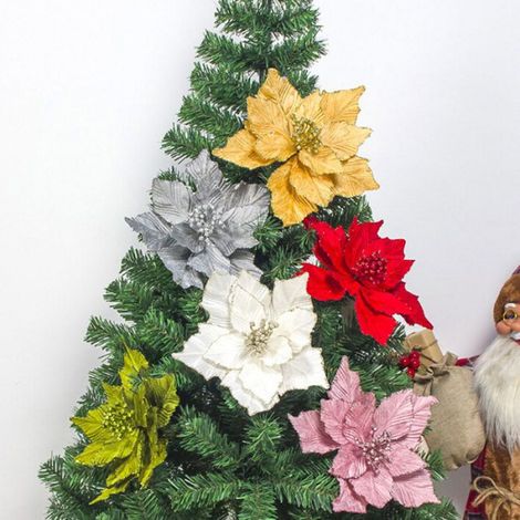 Fleur artificielle Arrangement de fleurs artificielles, simulation de fleurs, pour arbre de noël, décoration de deco petits (1/4)