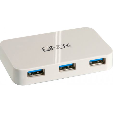 Lindy 43143 Schnittstellen-Hub USB 3.2 Gen 1 (3.1 Gen 1) Type-A 5000 Mbit/s Weiß