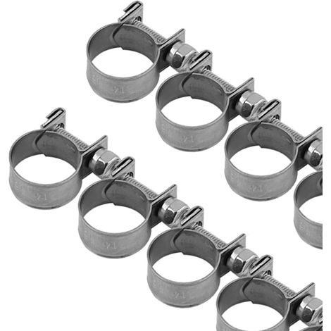 10 pièces colliers de serrage inox pour tuyau carburant, diamètre 6-20mm, tailles au choix