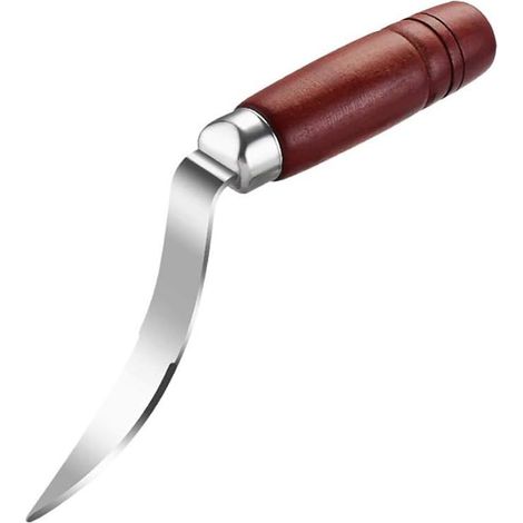 Couteau ouvre-Noix de Coco, ouvre-boîte à Noix de Coco, grattoir à Noix de Coco avec Manche en Bois, grattoir à Noix de Coco en Acier Inoxydable pour ustensiles de Cuisine, 22 12,5 3 cm (1/5)
