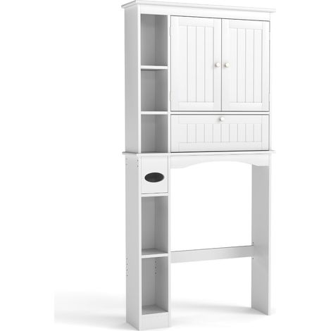 Badezimmerschrank mit 3 Türen und verstellbaren Einlegeböden, weiß (1/5)